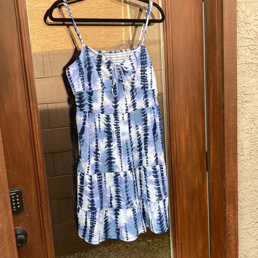 Blue tie-dye spaghetti strap sundress size xl 15-17